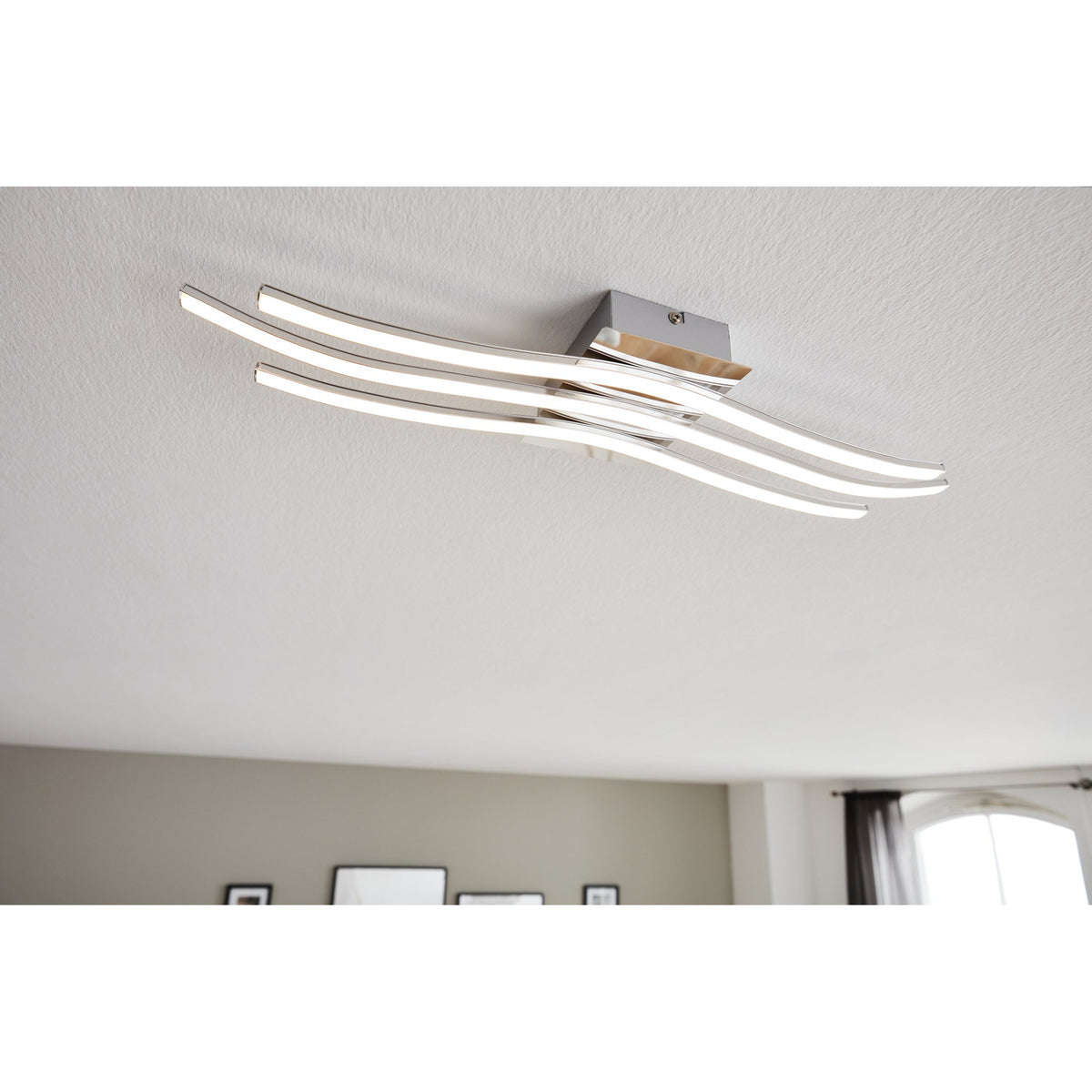 Livette LED Flush Ceiling Light 65cm - Chrome