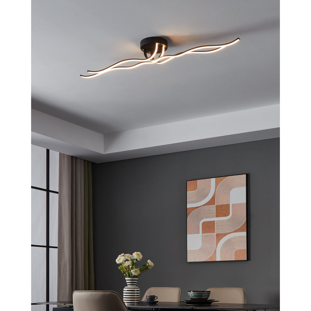 Livette LED Flush Ceiling Light - Black