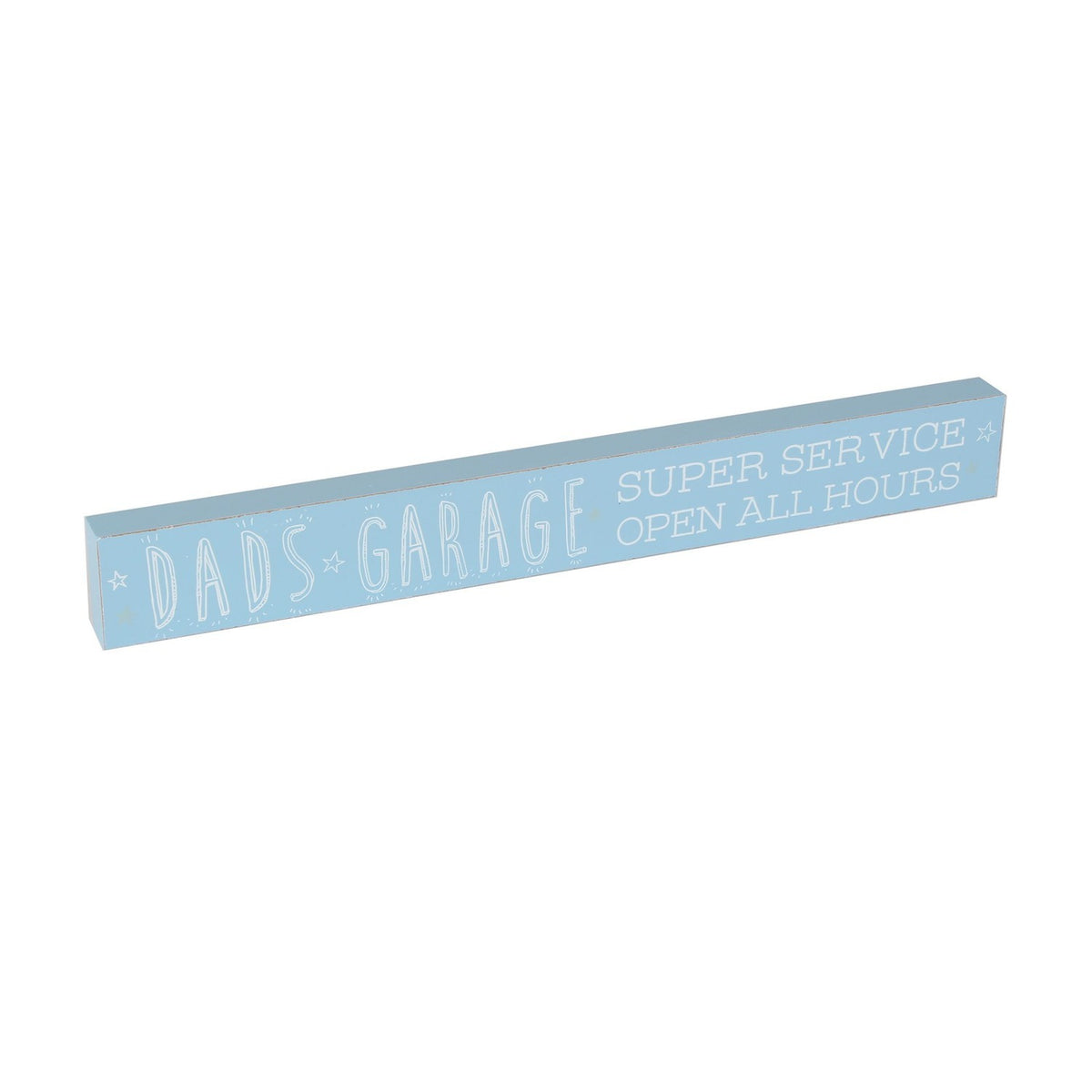 Dads Garage Super Service Open All Hours Plaque - Blue