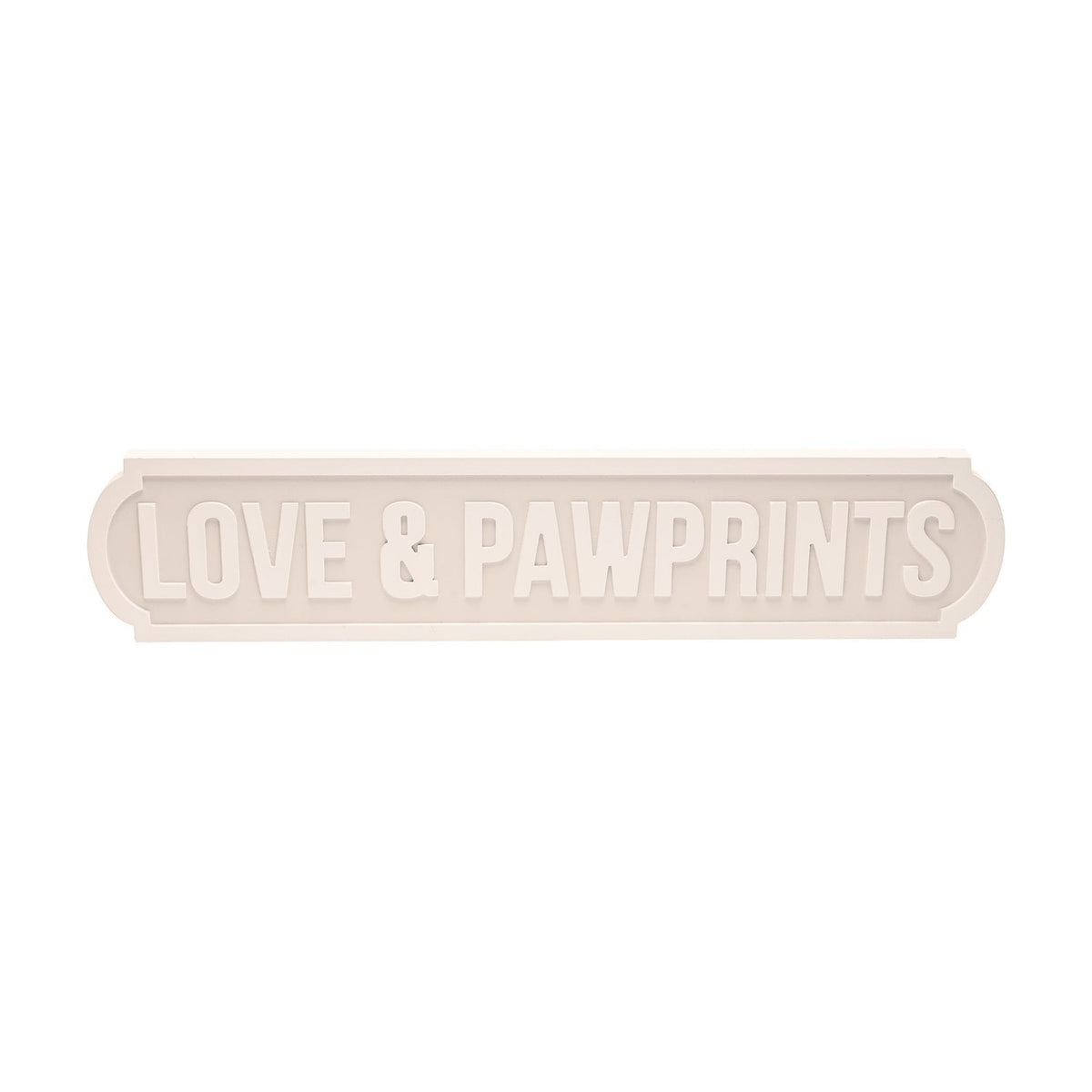 Love & Pawprints Street Sign Plaque 59.3cm - Grey & White