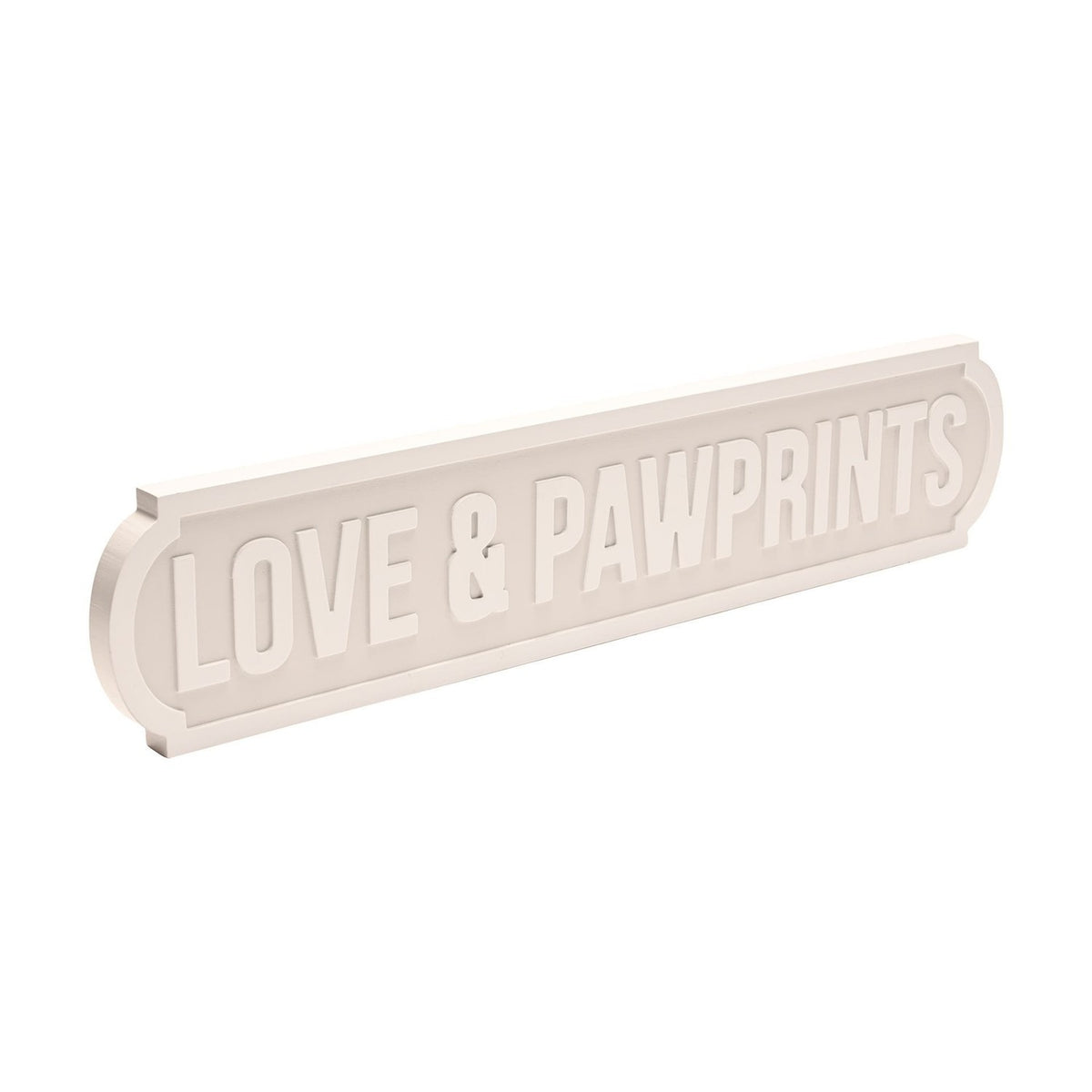 Love & Pawprints Street Sign Plaque 59.3cm - Grey & White