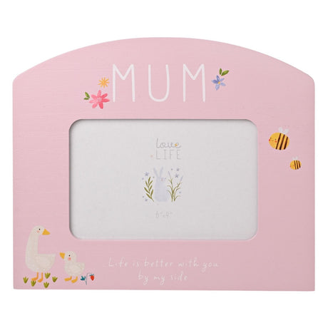 Mum Floral Arch Wooden Photo Frame 6 x 4in - Pink & White