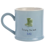 Simply the Best Dad Embossed Wellies Stoneware Mug - Blue