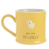Embossed Duck 'You Are So Lovely' Stoneware Mug - Yellow