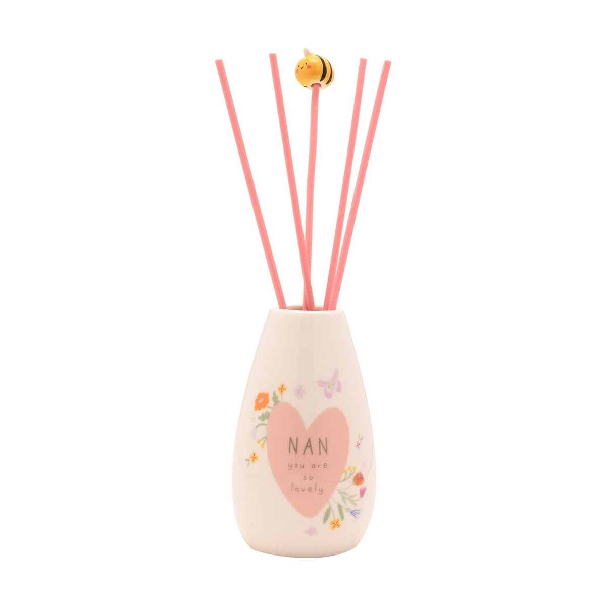 Nan Heart Floral Ceramic Reed Diffuser - Purple & White