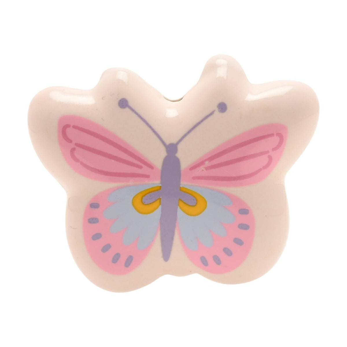 Nan Butterfly Stoneware Token Ornament with Matchbox - Pink