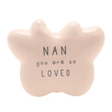 Nan Butterfly Stoneware Token Ornament with Matchbox - Pink