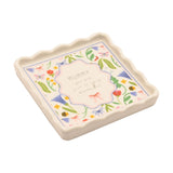Mummy Square Scallop Stoneware Trinket Dish - Off White