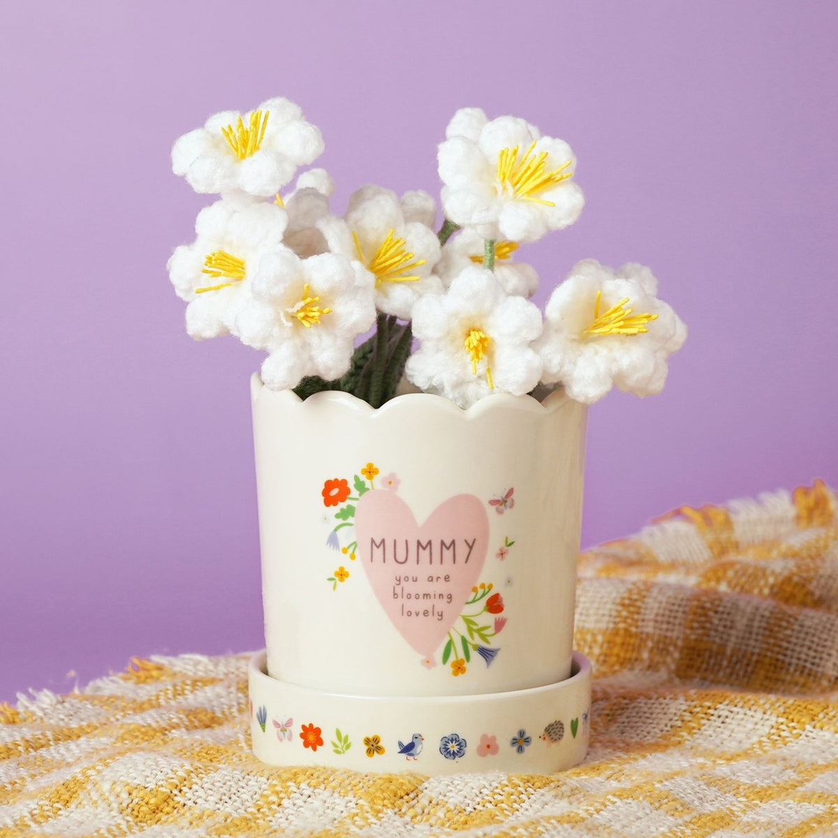 Mummy You Are Blooming Lovely Stoneware Planter - Off White