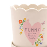 Mummy You Are Blooming Lovely Stoneware Planter - Off White
