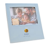 Daddy Bee Freestanding Stoneware Photo Frame 6 x 4in - Blue