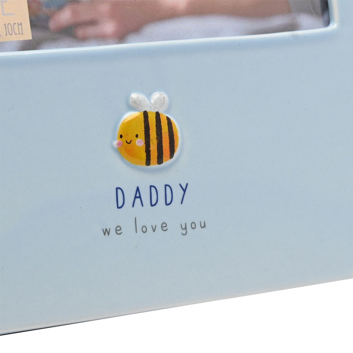 Daddy Bee Freestanding Stoneware Photo Frame 6 x 4in - Blue