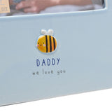 Daddy Bee Freestanding Stoneware Photo Frame 6 x 4in - Blue