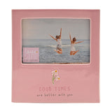 Good Times Freestanding Stoneware Photo Frame 6 x 4in - Pink