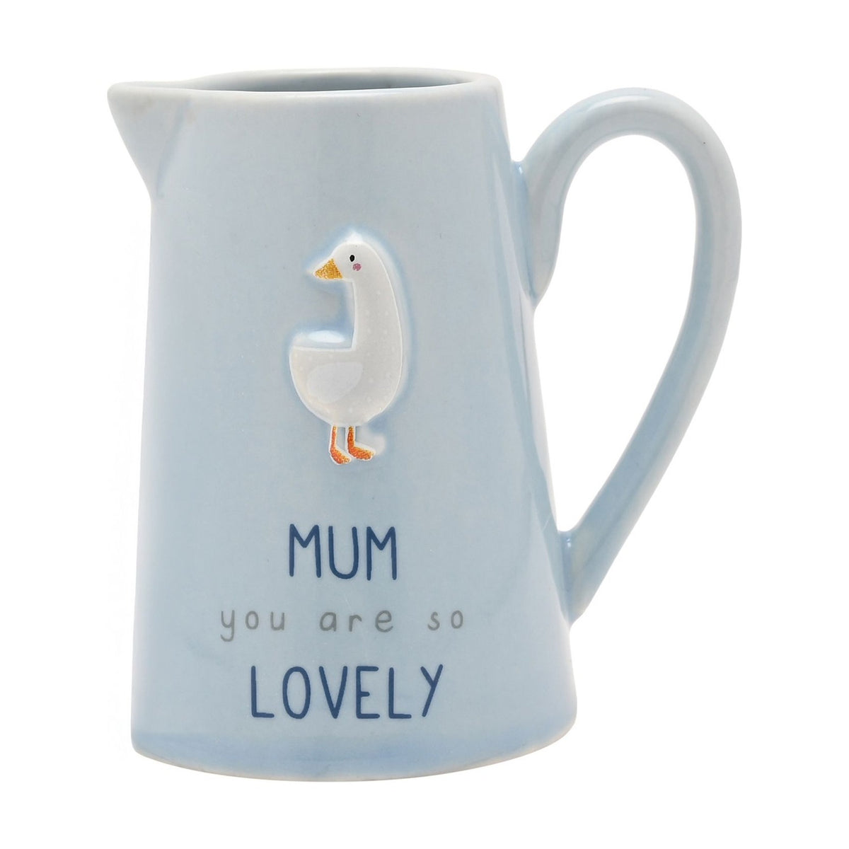 Mum You Are So Lovely Embossed Goose Stoneware Jug - Blue