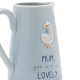Mum You Are So Lovely Embossed Goose Stoneware Jug - Blue