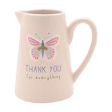 Thank You for Everything Embossed Stoneware Jug - Cream