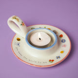 You Mean The World To Me Tea Light Candle Holder - Off White