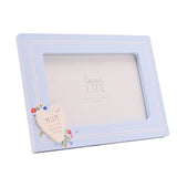 Mum Floral Heart Plaque Wooden Photo Frame 6 x 4in - Blue