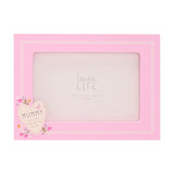 Mummy Heart Freestanding Wooden Photo Frame 6 x 4in - Pink