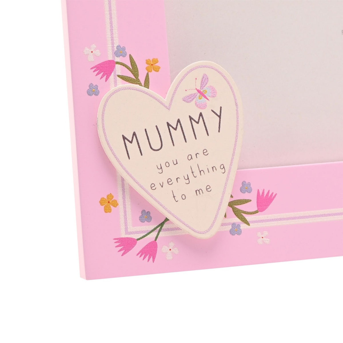 Mummy Heart Freestanding Wooden Photo Frame 6 x 4in - Pink