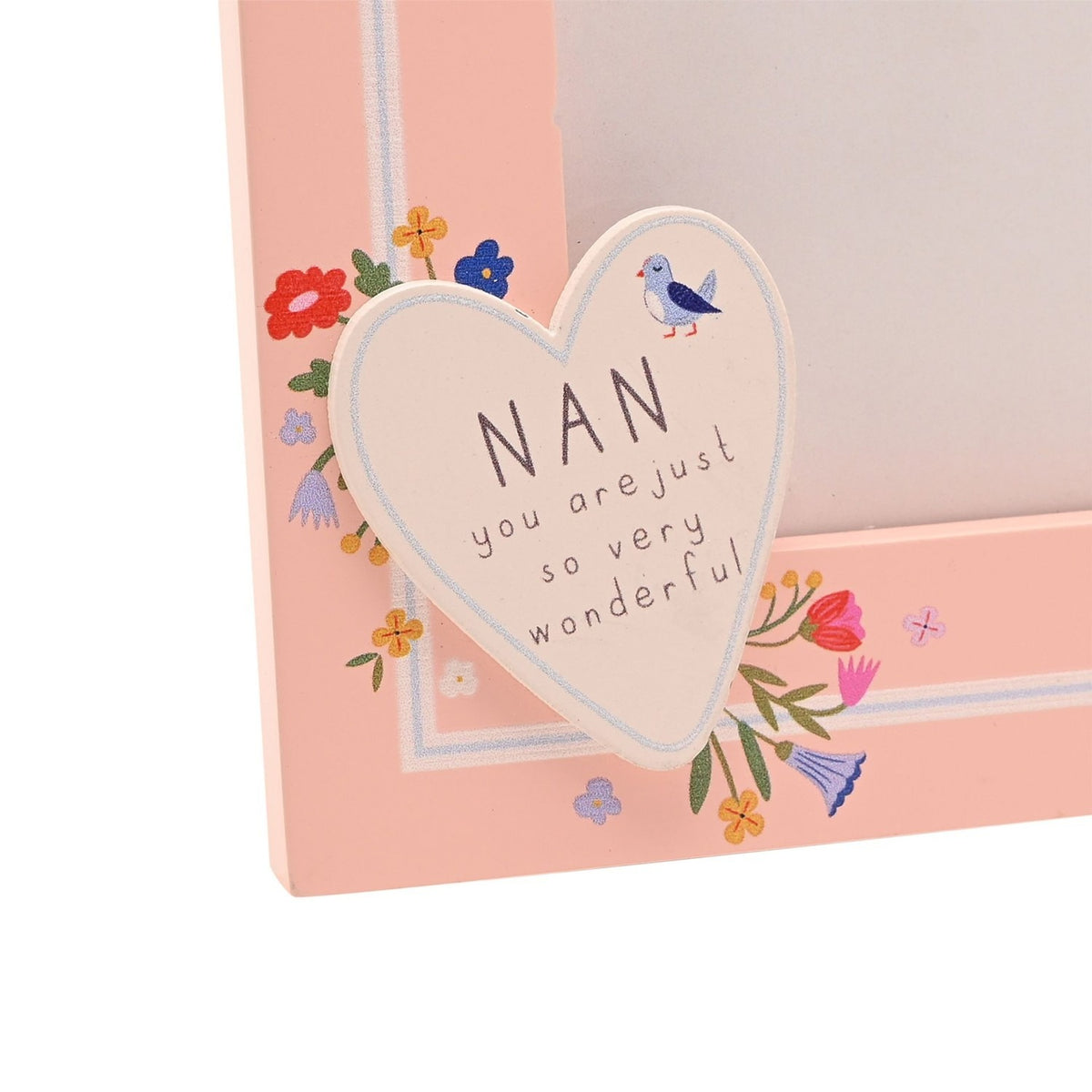 Nan Heart Freestanding Wooden Photo Frame 6 x 4in - Peach