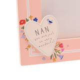 Nan Heart Freestanding Wooden Photo Frame 6 x 4in - Peach