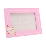 Nanna Floral Heart Wooden Photo Frame with Stand - Pink