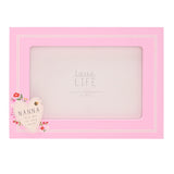 Nanna Floral Heart Wooden Photo Frame with Stand - Pink
