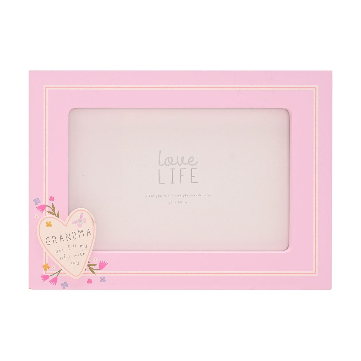 Grandma Heart Freestanding Wooden Photo Frame 6 x 4in - Pink