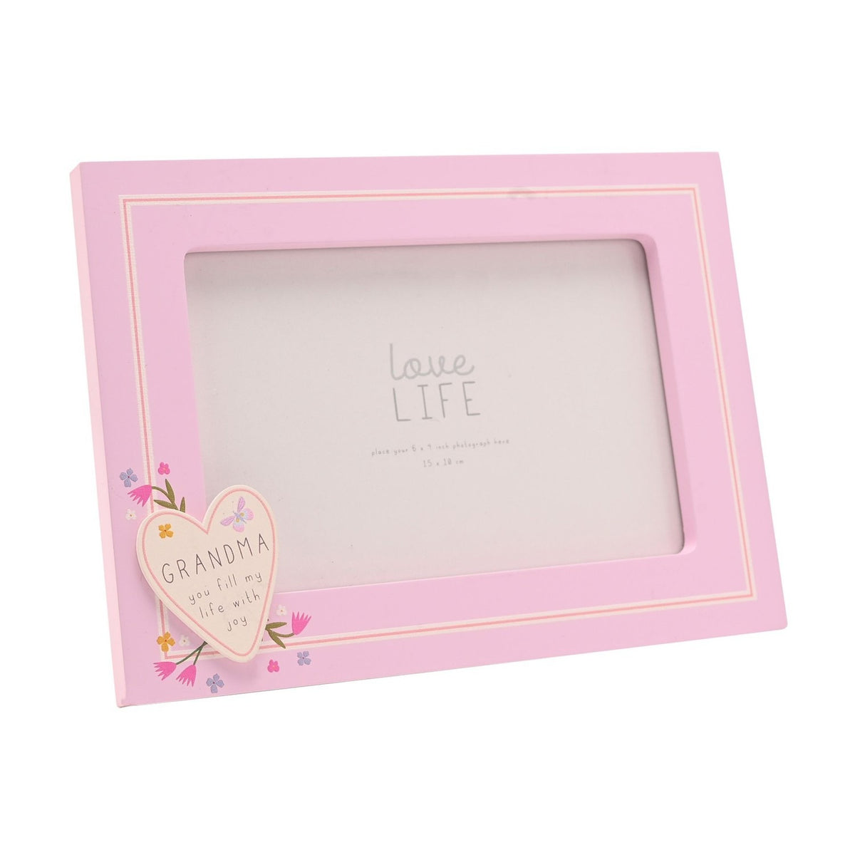 Grandma Heart Freestanding Wooden Photo Frame 6 x 4in - Pink