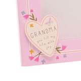 Grandma Heart Freestanding Wooden Photo Frame 6 x 4in - Pink