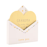 Grandma Envelope Wooden Plaque with Heart Insert - White