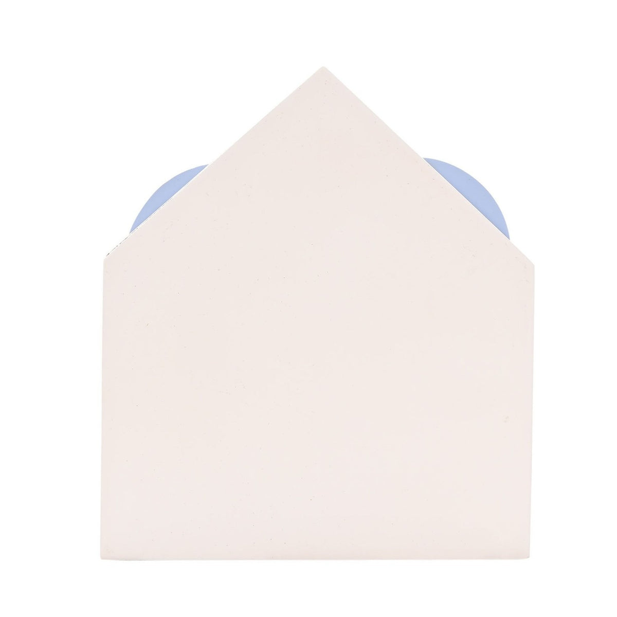 Gran Floral Envelope wooden wall plaque in white, shaped like an open envelope with a pale blue heart insert peeking out, shown on a plain background.