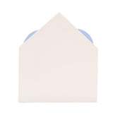 Gran Floral Envelope wooden wall plaque in white, shaped like an open envelope with a pale blue heart insert peeking out, shown on a plain background.