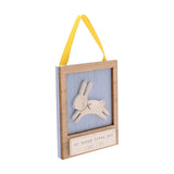No Bunny Loves You Like I Do Mini Wooden Hanging Plaque - Blue