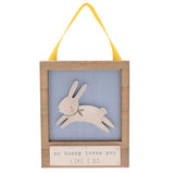 No Bunny Loves You Like I Do Mini Wooden Hanging Plaque - Blue