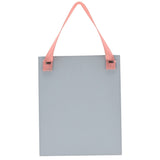 Rear view of the Slow Down Snail Mini Wooden Plaque showing its plain blue-grey back panel and pink fabric ribbon hanger with metal fixings, on a white background.