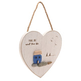 You, Me and the Sea Heart Plaque with Glass House - White