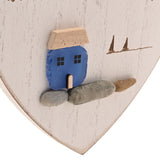 You, Me and the Sea Heart Plaque with Glass House - White