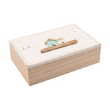 Coastal Storage Box with 2 Sea Glass Houses - White & Natural