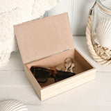 Coastal Storage Box with 2 Sea Glass Houses - White & Natural