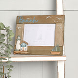 Beach Driftwood Photo Frame with Sea Glass Sails - Natural