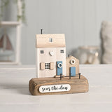 Seas the Day Driftwood House Ornament 11.9cm - Natural & White