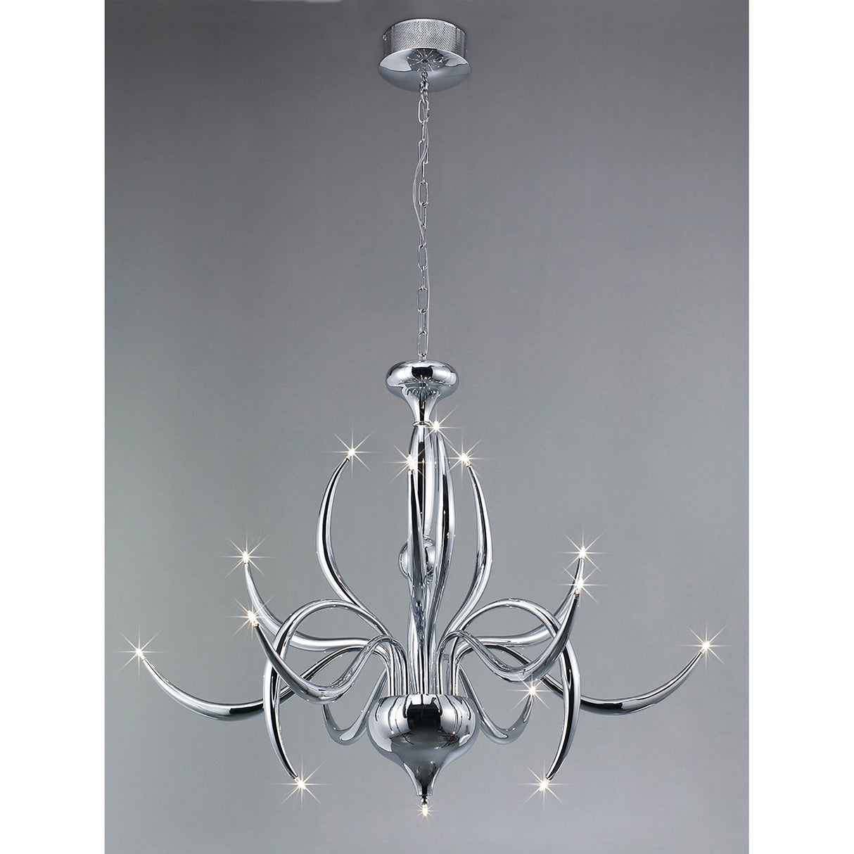 Llamas 96cm 15 Light Chandelier - Polished Chrome