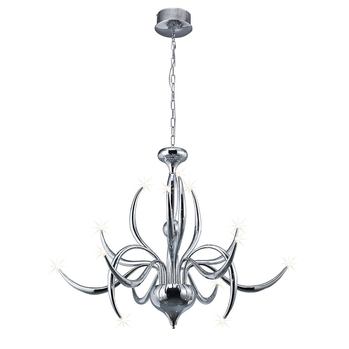 Llamas 96cm 15 Light Chandelier - Polished Chrome