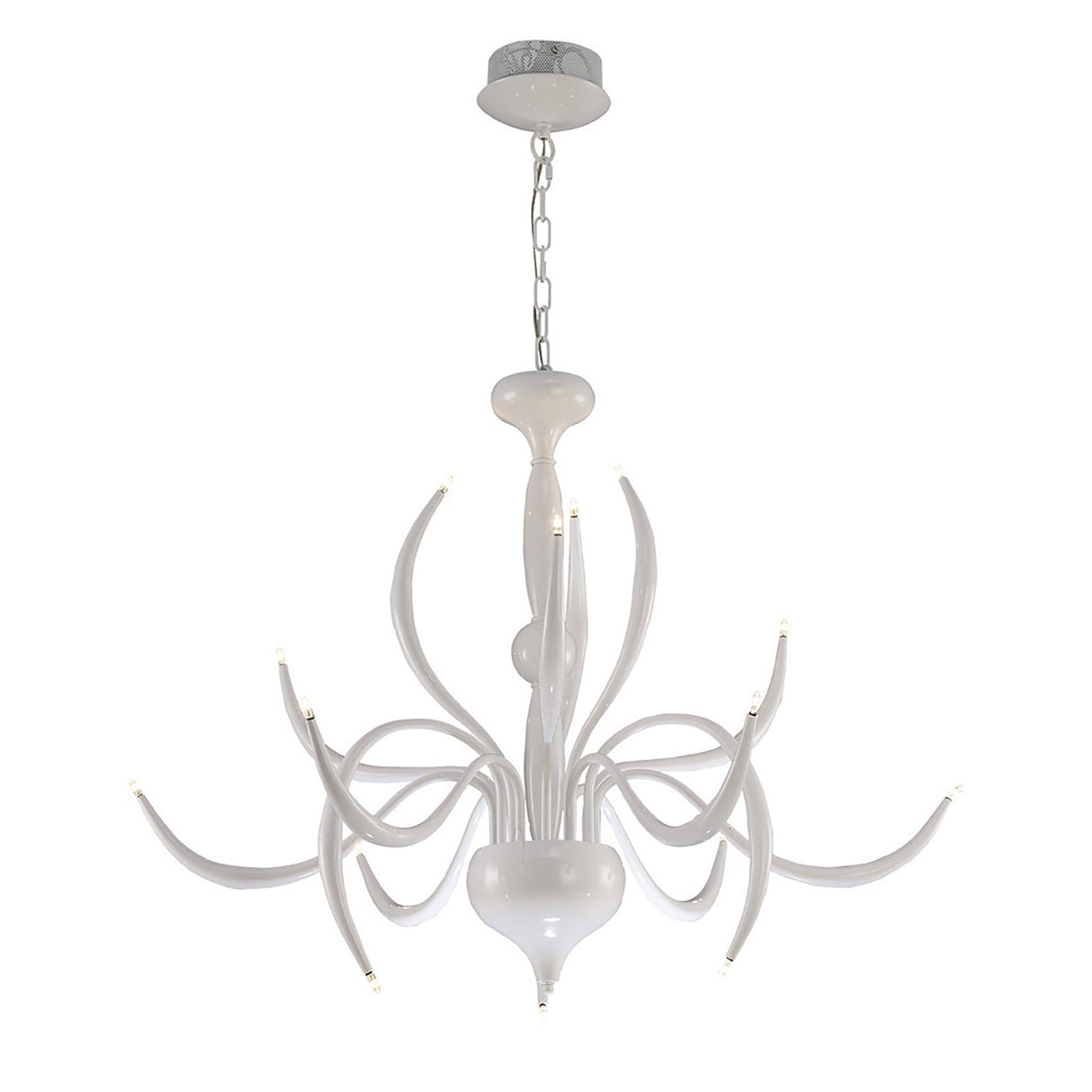 Llamas 96cm 15 Light Chandelier - White