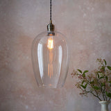 Vellmere Large Pendant - Clear Antique Brass