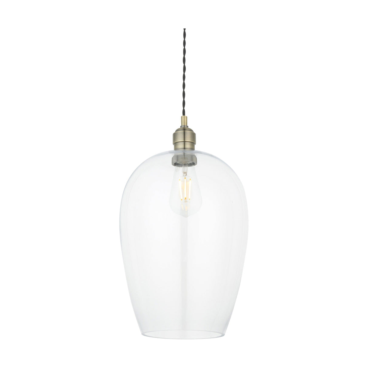 Vellmere Large Pendant - Clear Antique Brass