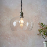 Vellmere Medium Pendant - Clear Antique Brass